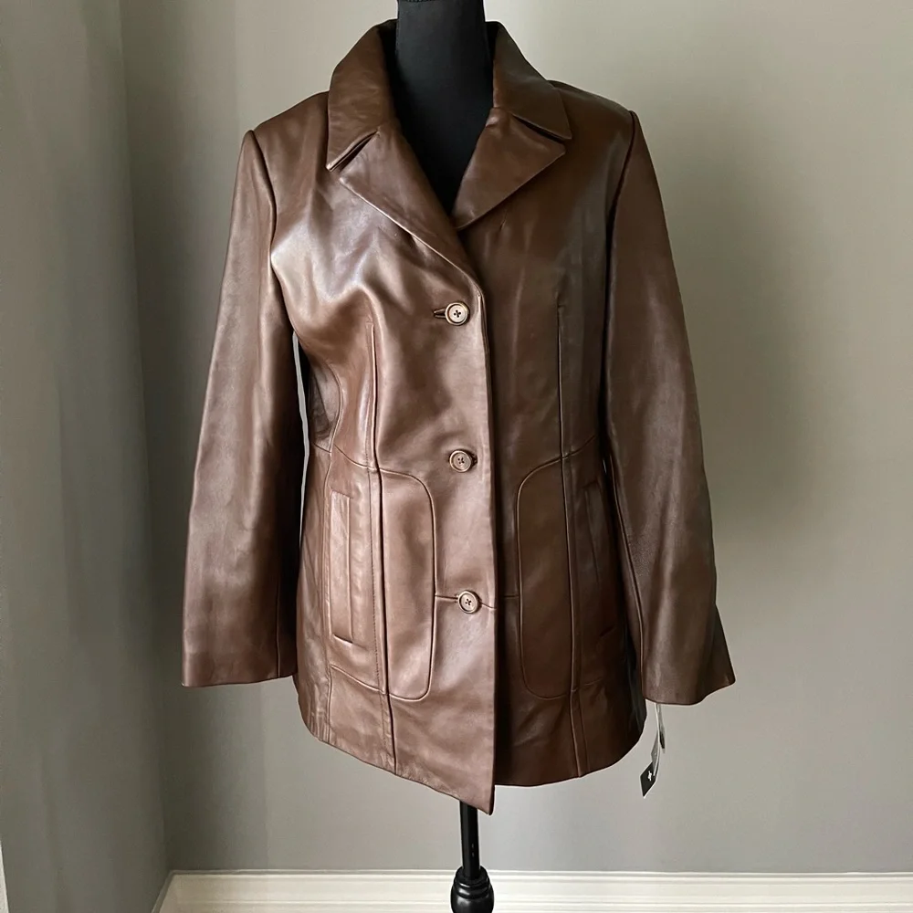 Anne Klein Leather Jacket with removable Faux Fir lining NWT - Picture 9 of 9